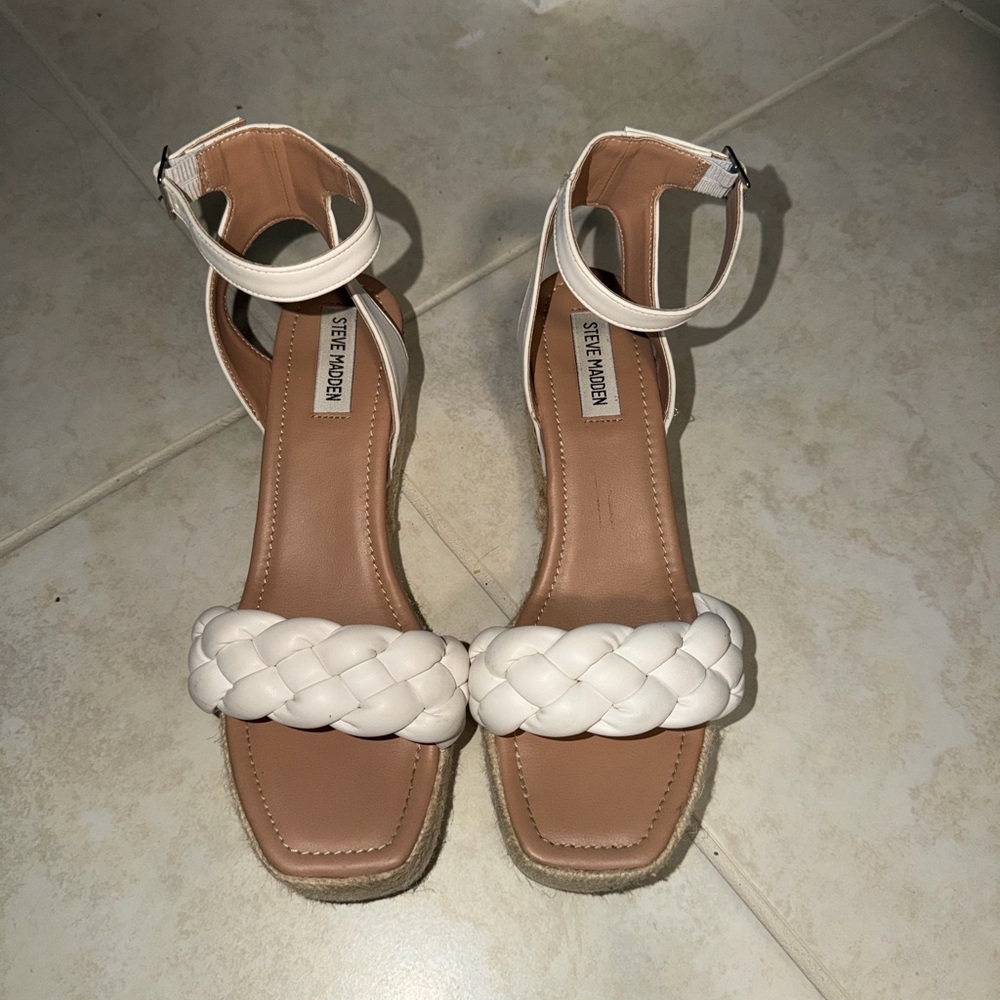 Steve Madden Women's White Espadrille Sandals